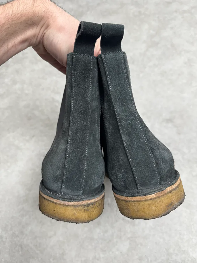 Bottega Veneta Clear Faded Black Suede Chelsea Boots - Image 6