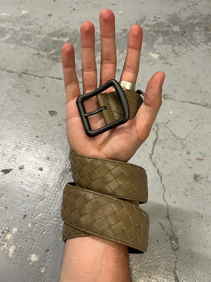 Bottega Veneta Leather Embossed Belt
