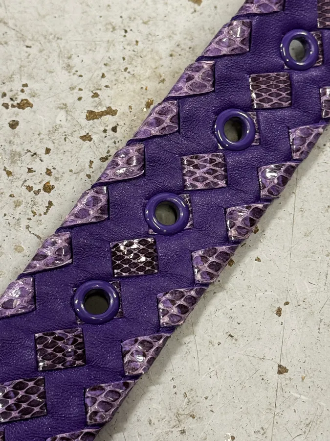 Bottega Veneta Purple Woven Leather Belt - Image 2