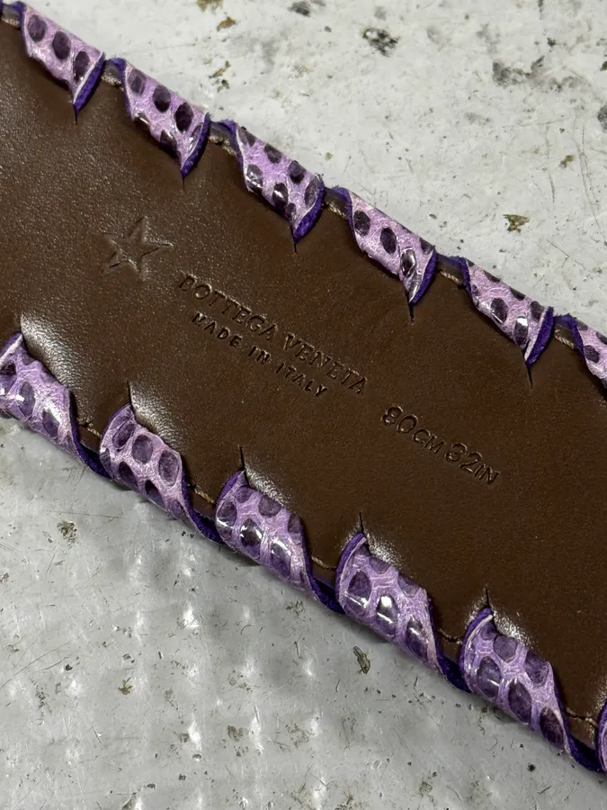 Bottega Veneta Purple Woven Leather Belt - Image 6