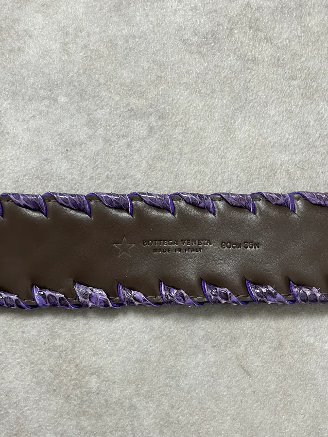 Bottega Veneta Purple Woven Python Leather Belt - Image 5
