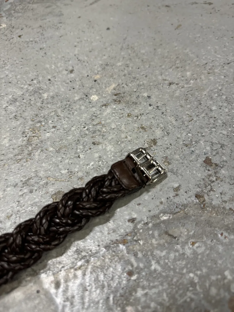 Bottega Veneta Woven Leather Dark Brown Bracelet - Image 9