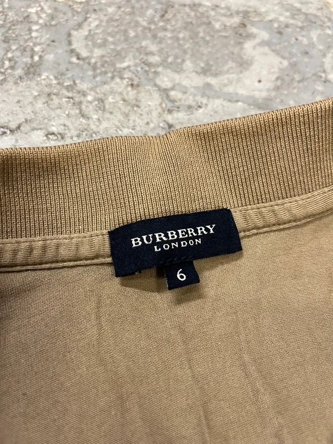 Burberry Beige Tartan Polo Shirt - Image 7