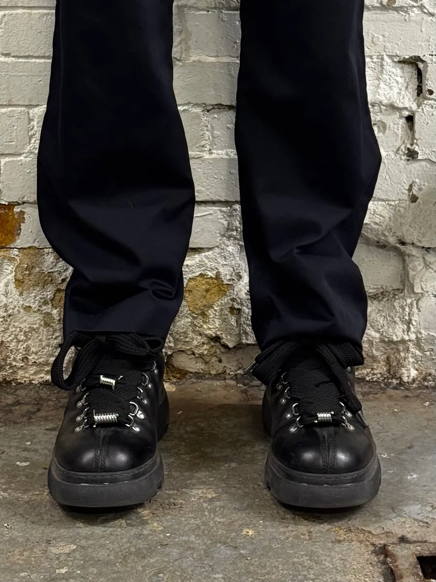 Burberry Black & Blue Leather Treck Low Hiking Boots - Image 2
