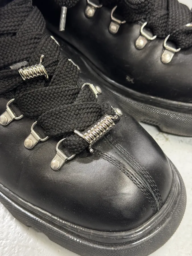 Burberry Black & Blue Leather Treck Low Hiking Boots - Image 7