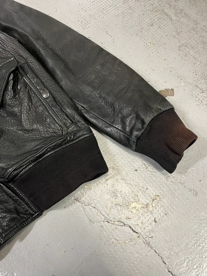 Burberry Black Cargo Pocket Black Premium Leather Jacket - Image 6