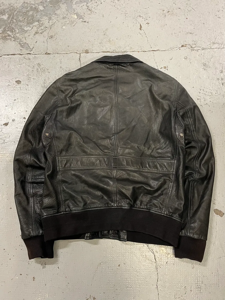 Burberry Black Cargo Pocket Black Premium Leather Jacket - Image 7