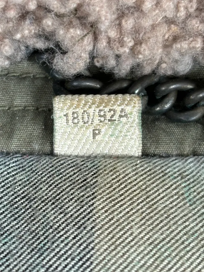 Burberry Khaki Olive Cargo Shearling Collar Bomber Jacket - Image 15