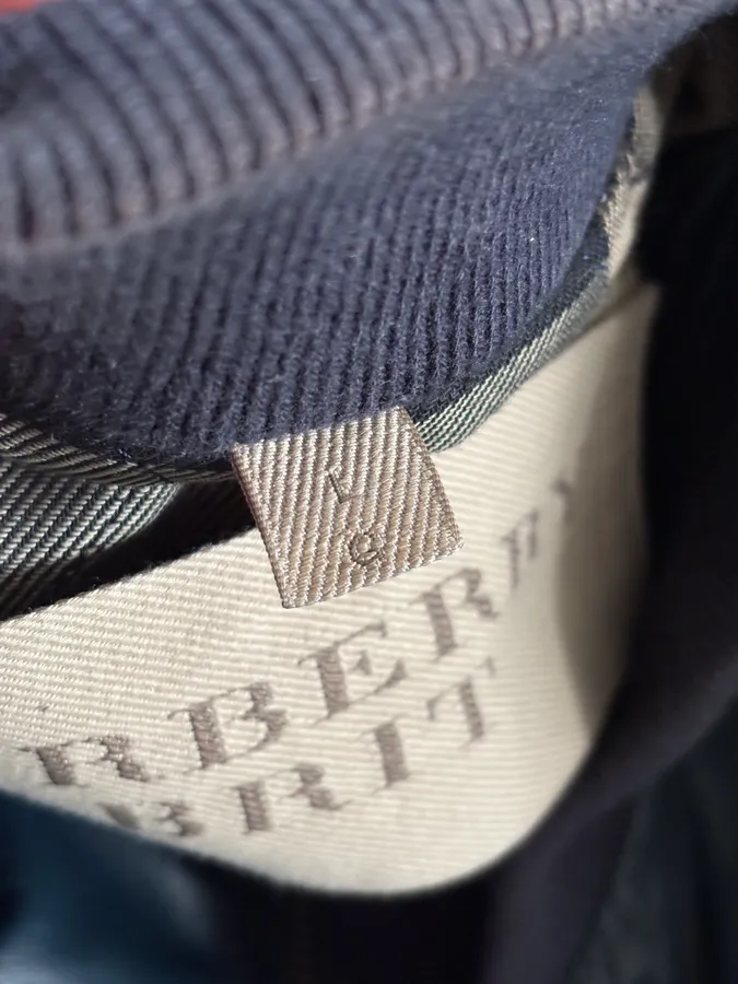 Burberry Navy Hybrid Leather & Nylon Bomber Jacket - Image 12