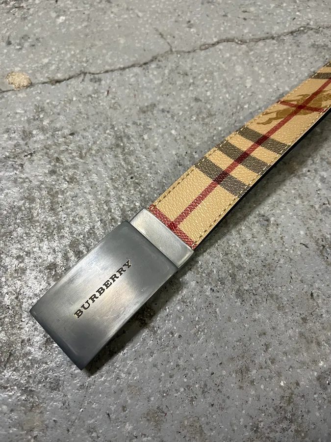 Burberry Tartan Monogram Beige Belt - Image 6