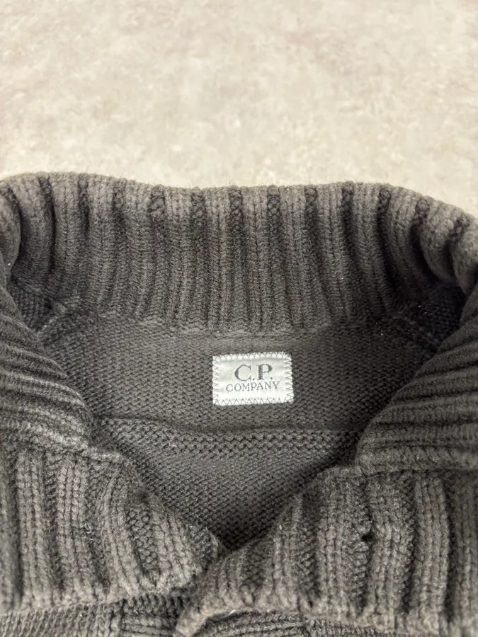 C.P. Company Brown Premium Wool Cardigan Sweater - Image 6