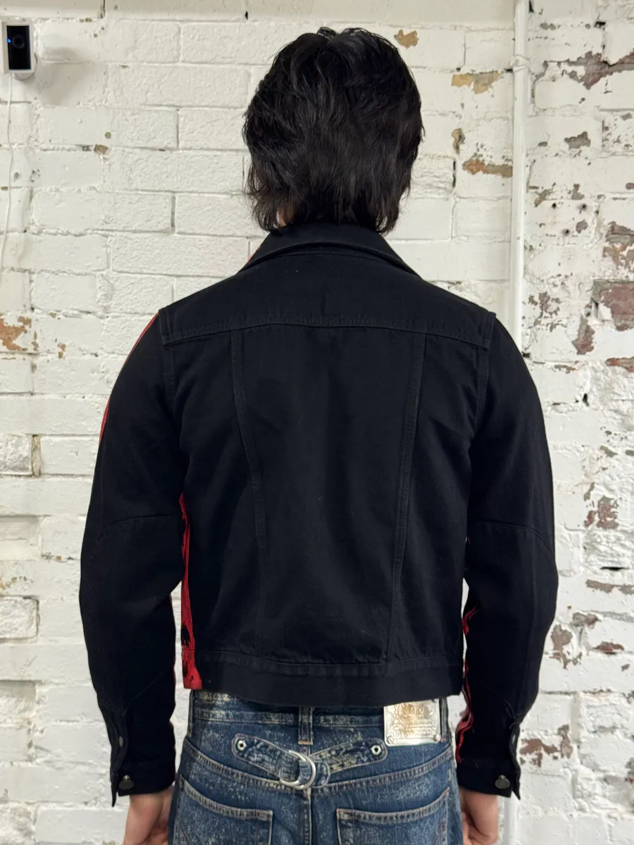 Calvin Klein x Andy Warhol Red Black Lacquered Denim Jacket - Image 3
