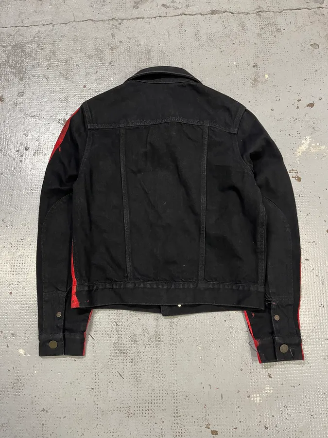 Calvin Klein x Andy Warhol Red Black Lacquered Denim Jacket - Image 7