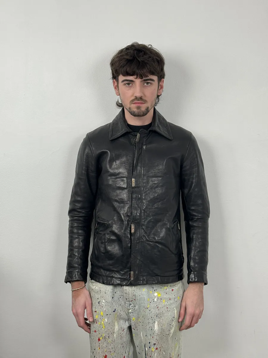 Carol Christian Poell Black Scarstitched Horse Leather Jacket - Image 3