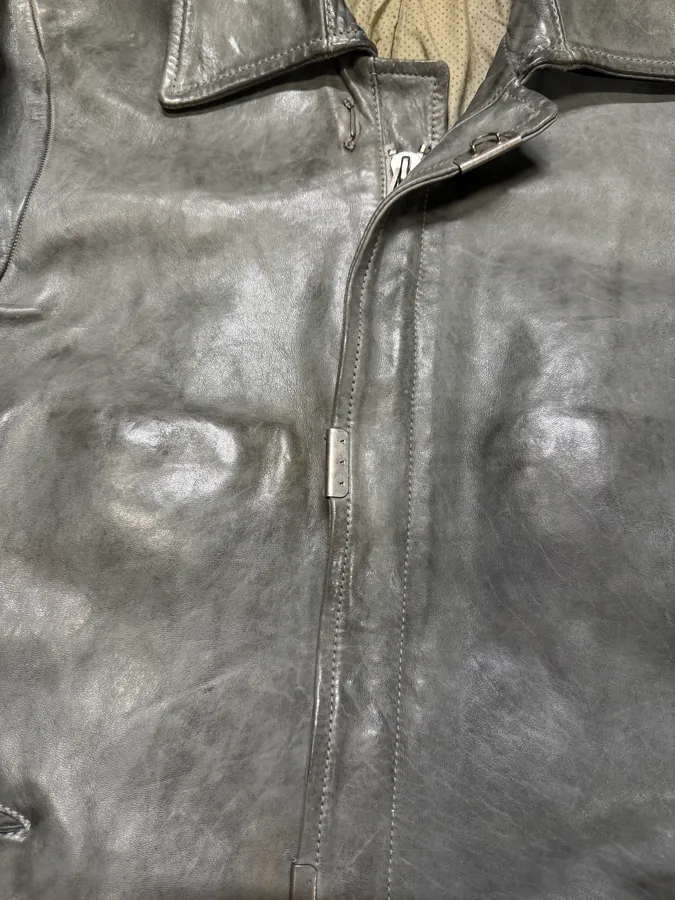 Carol Christian Poell Grey Col8 Scarstitched Horse Leather Jacket (XS/S) - Image 5
