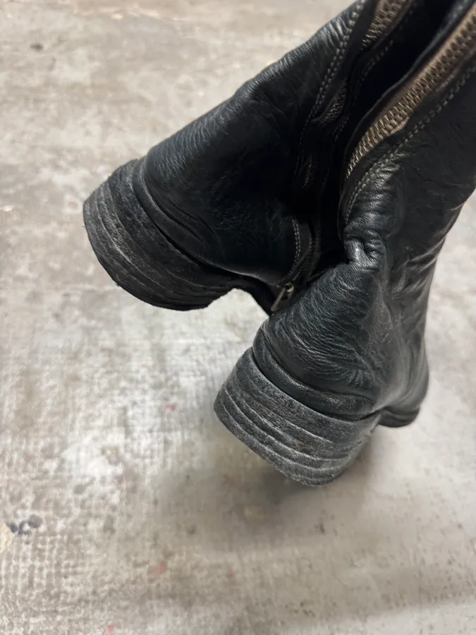 Carol Christian Poell Tornado Navy Grey Leather Boots AM/2601L - Image 20