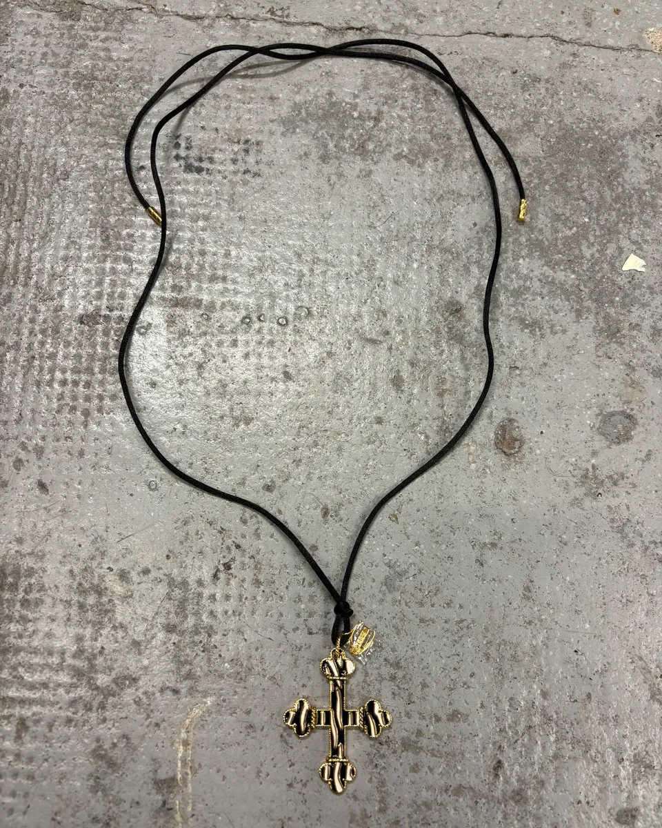 Cavalli Black & White Imperial Cross Necklace