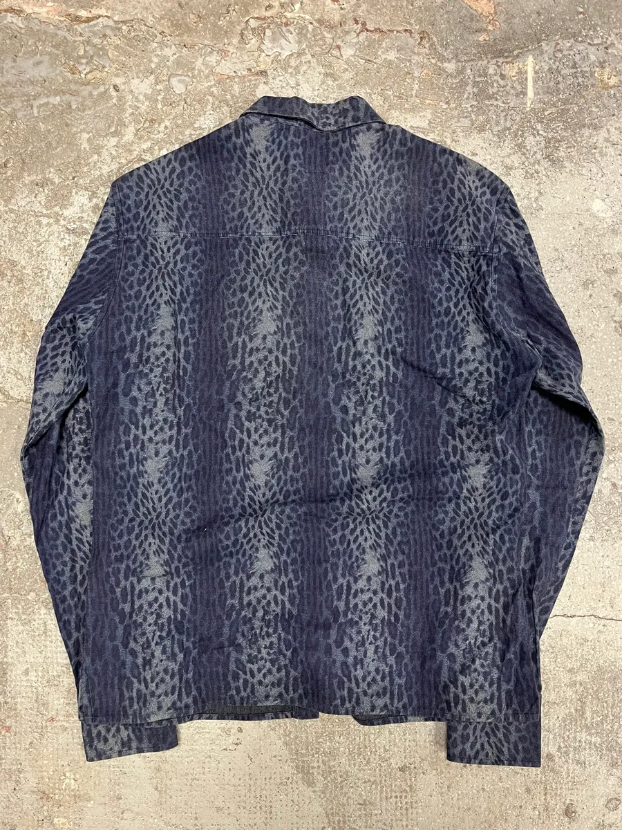 Cavalli Blue Safari Savage Leopard Shirt - Image 2