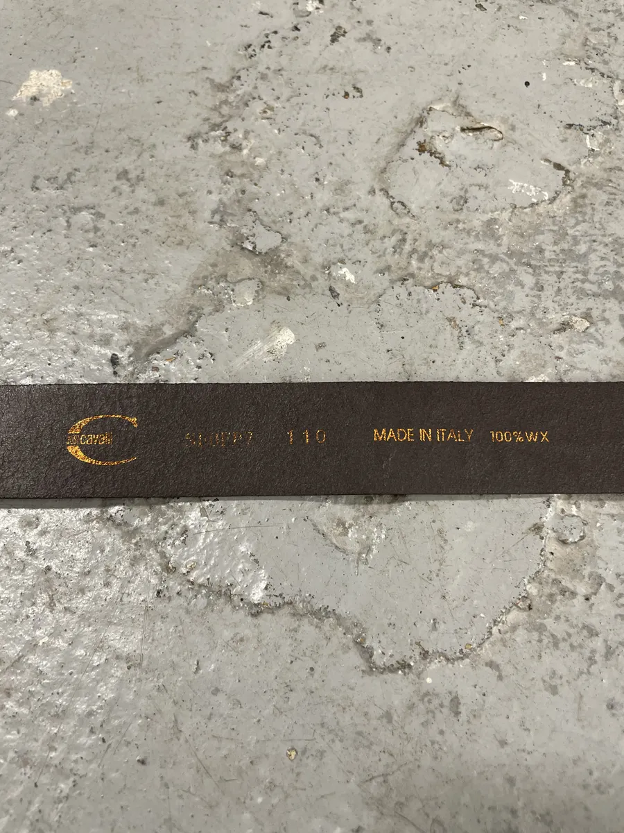 Cavalli Brown Embossed Crocodile Effect Leather Belt - Image 4