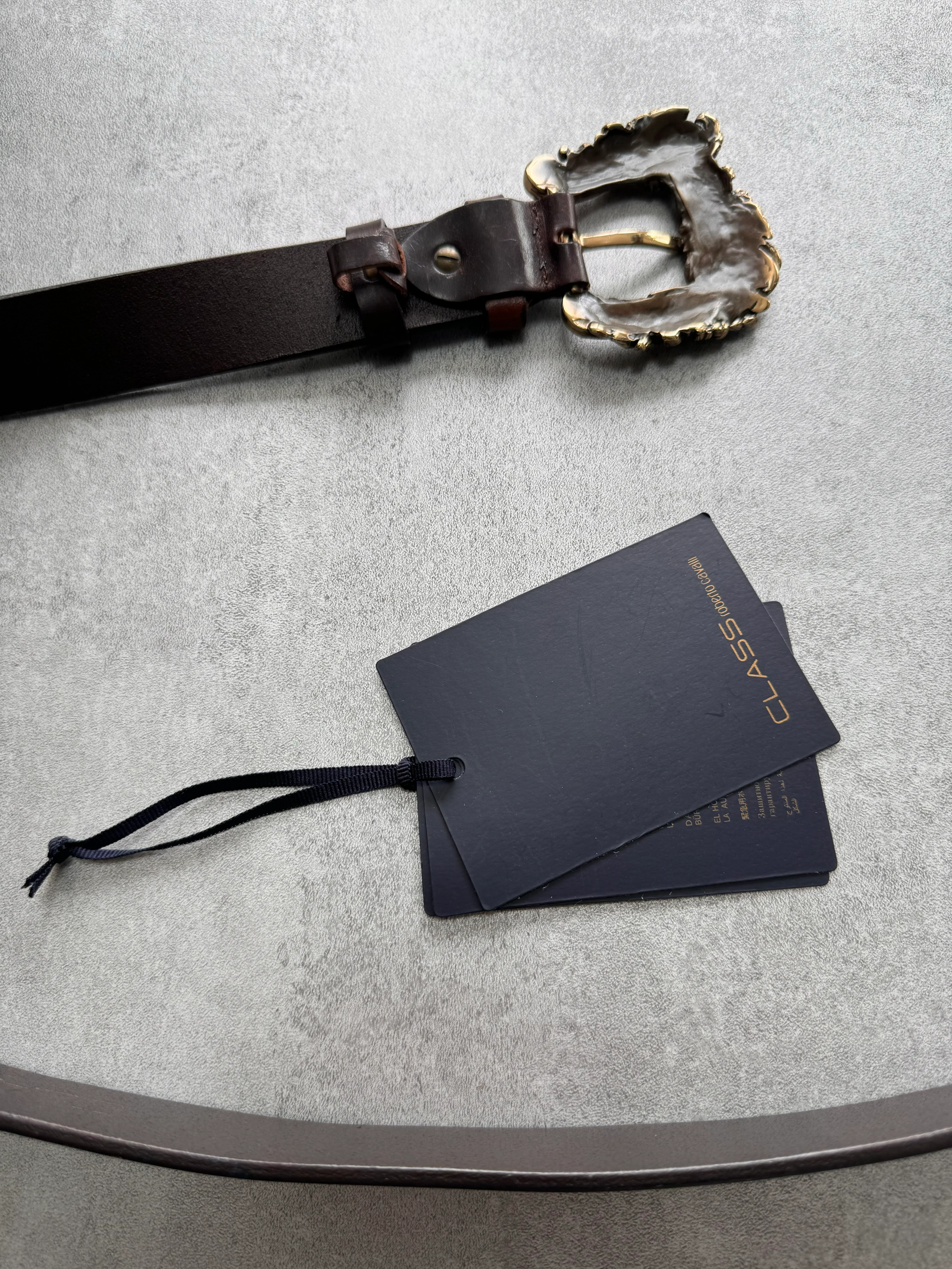 Cavalli Class Molding Buckle Leather Belt - Image 6