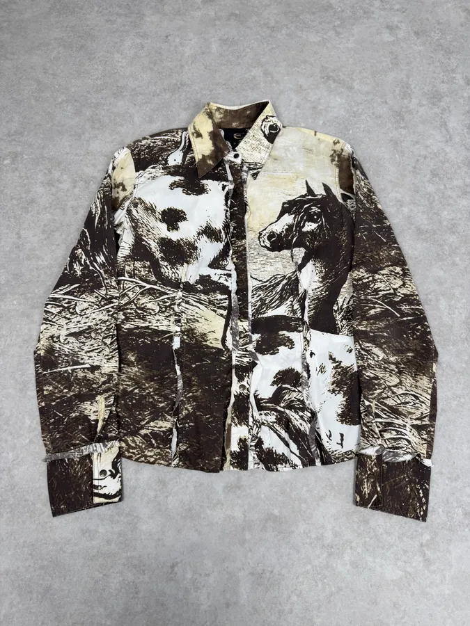 Cavalli Faded Green Ornament T-Shirt