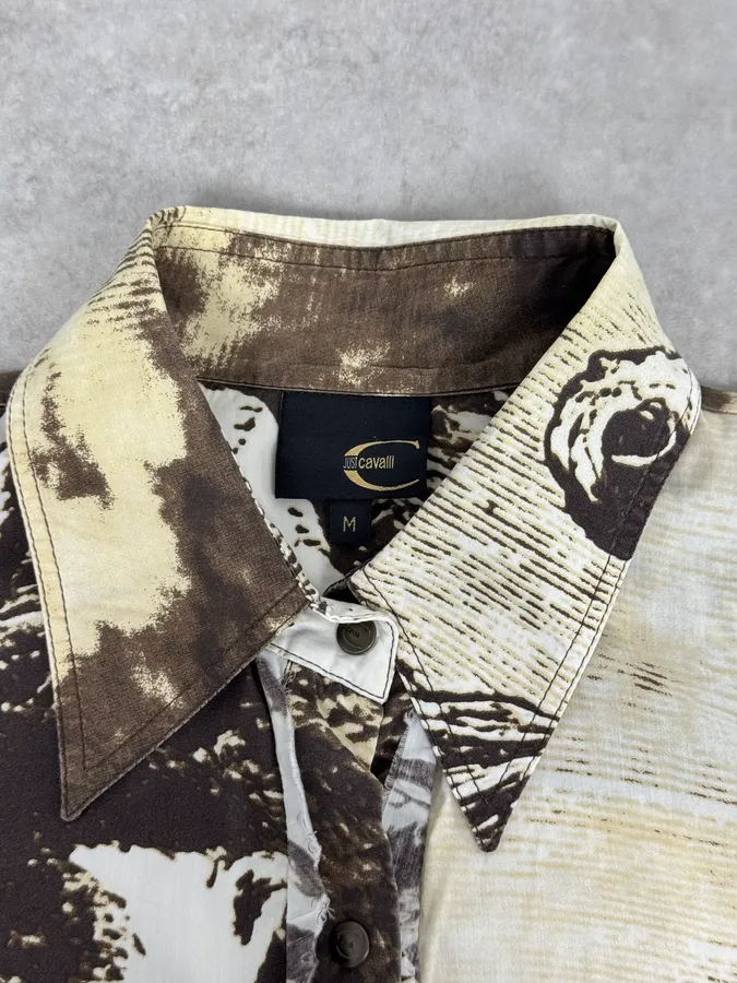 Cavalli Faded Green Ornament T-Shirt - Image 5