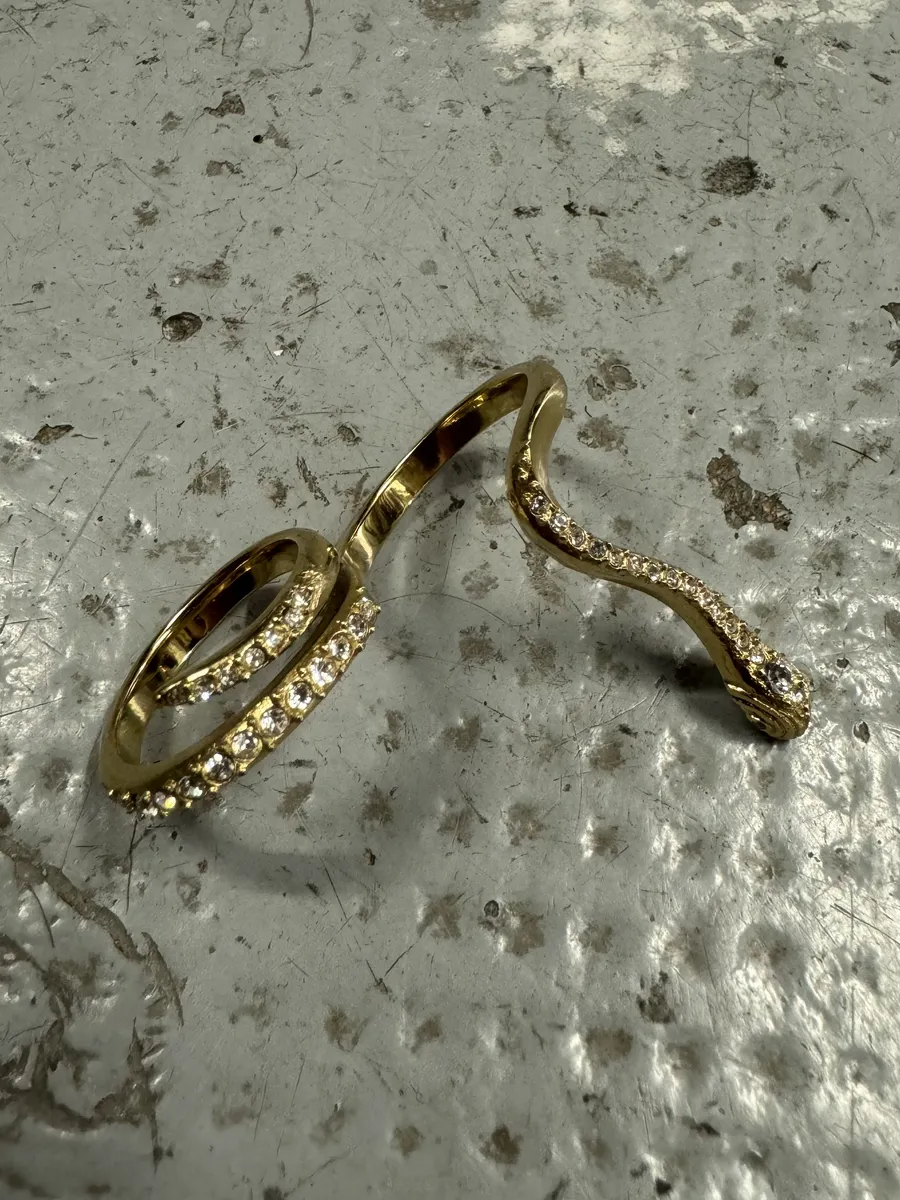 Cavalli Gold Snake 2 Fingers Rings - Image 3