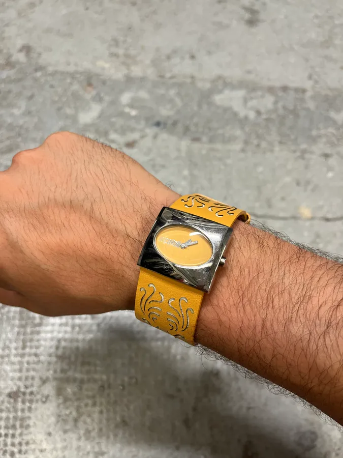 Cavalli Orange Leather Bracelet Watch - Image 3
