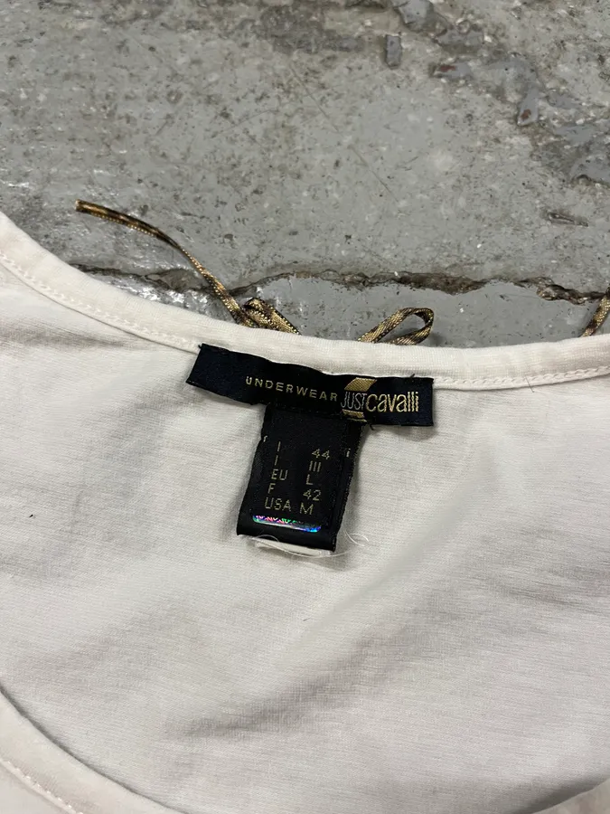 Cavalli Trompe L’oeil Bust White Top - Image 5