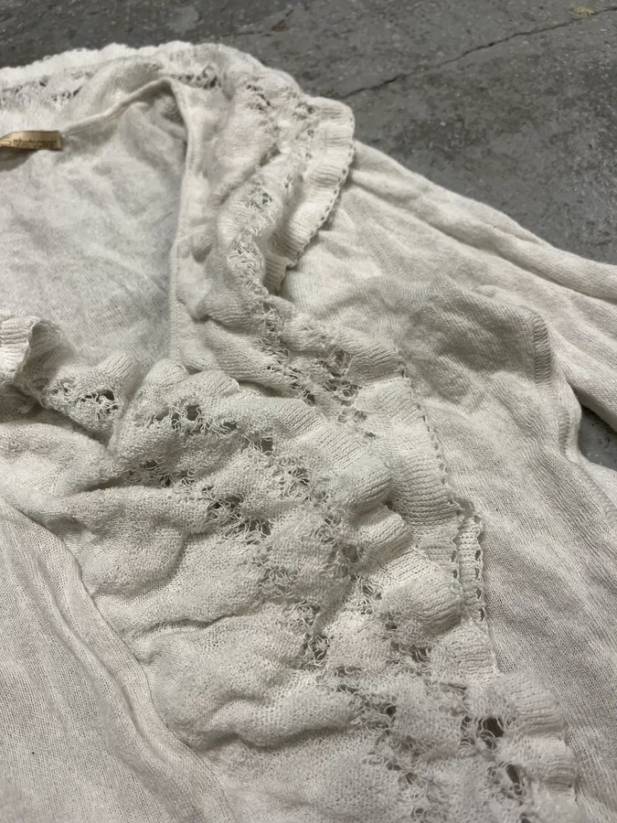 Cavalli White Mesh Cardigan Top - Image 4