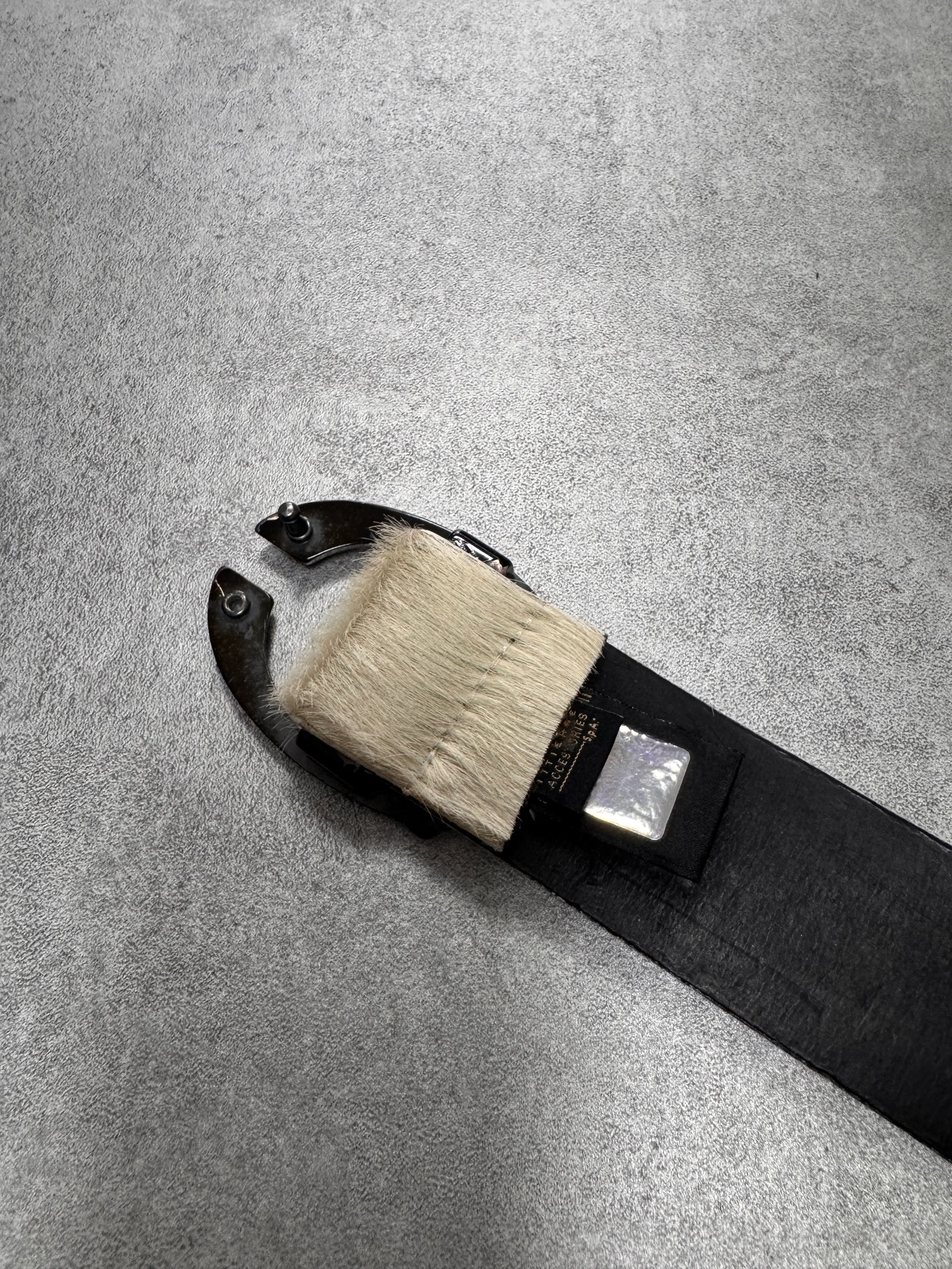 Cavalli White Pony Hair Leather Belt - Image 4