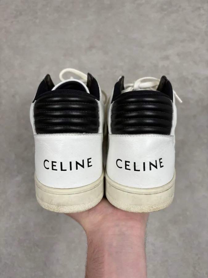 Celine CT-02 White Mid Leather Sneakers - Image 7