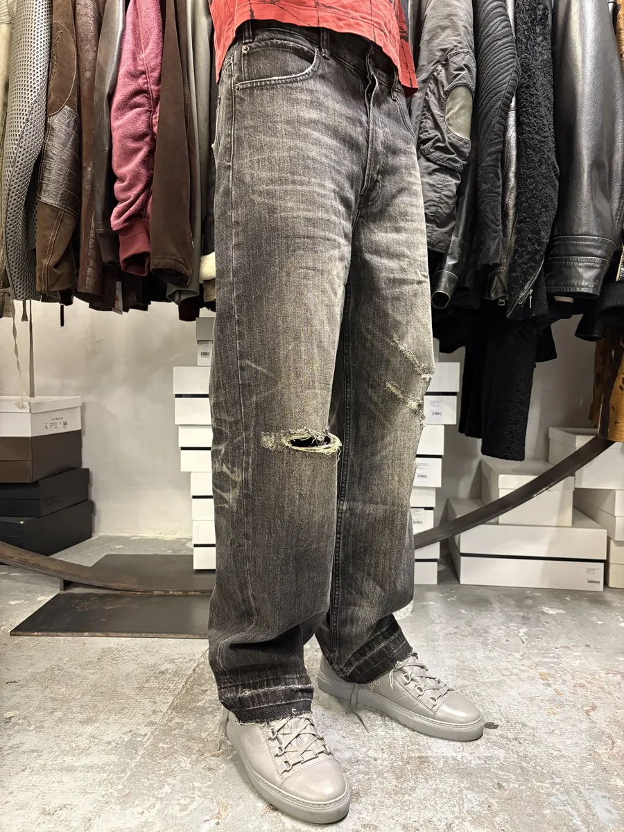 Celine Japan Eroded Grey Raw Denim Jeans - Image 2