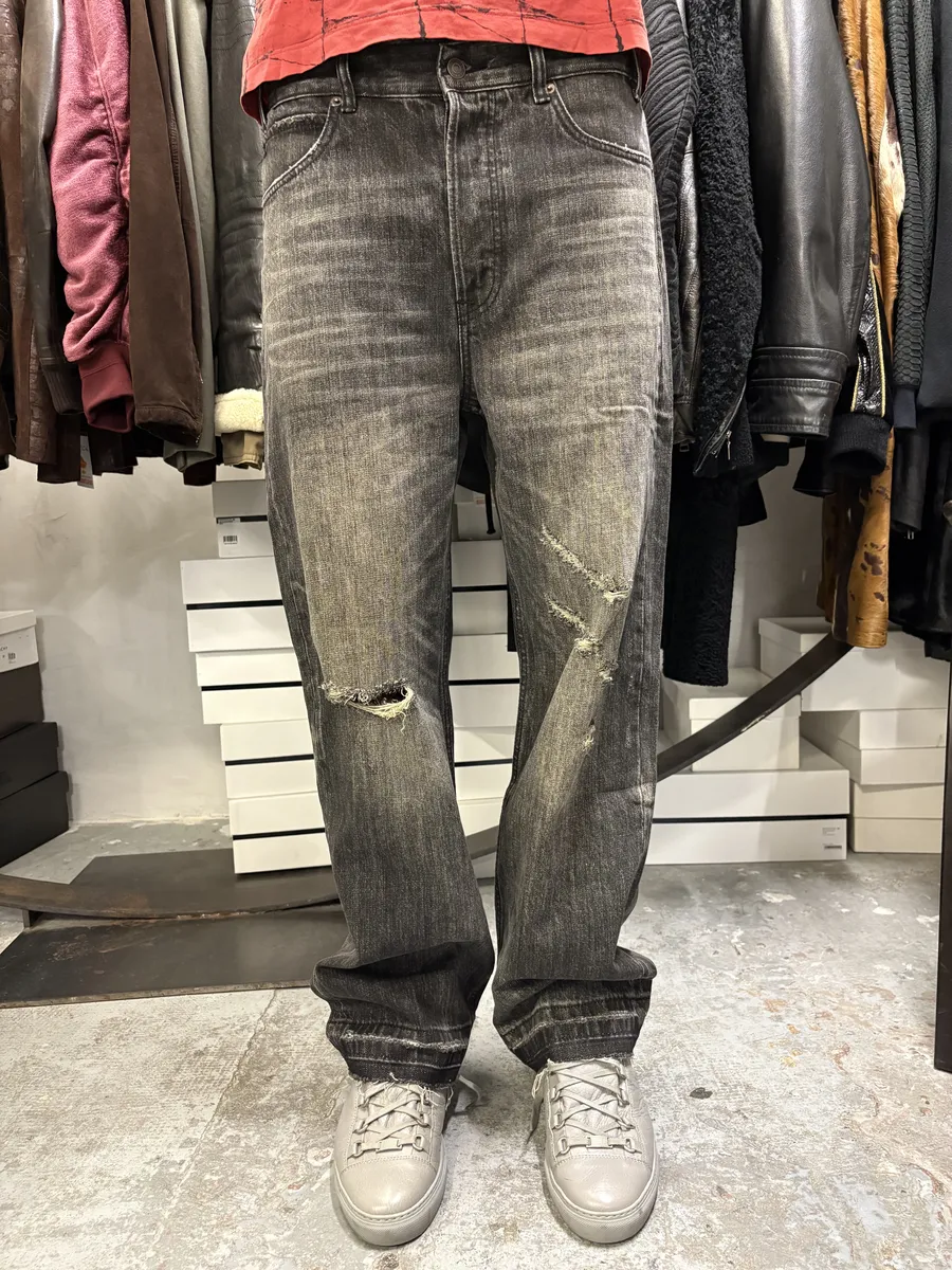 Celine Japan Eroded Grey Raw Denim Jeans - Image 4