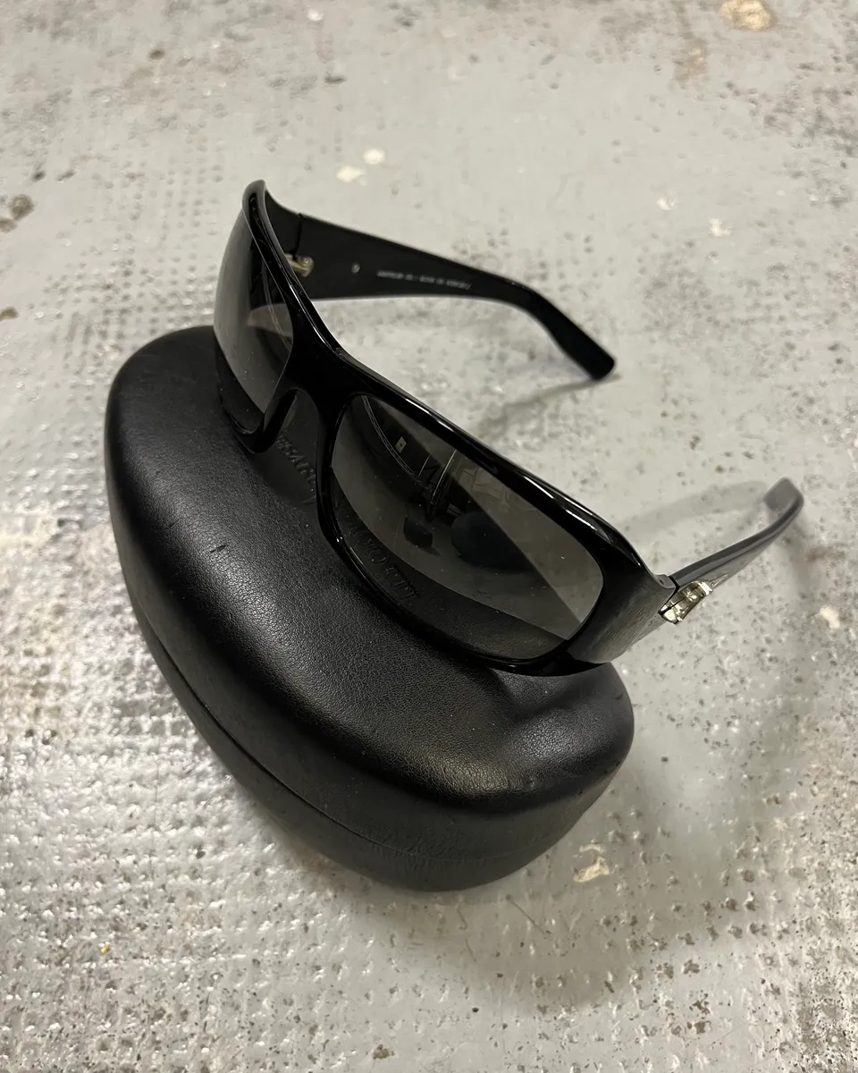 Cesare Paciotti Black Acetate Dagger Sunglasses
