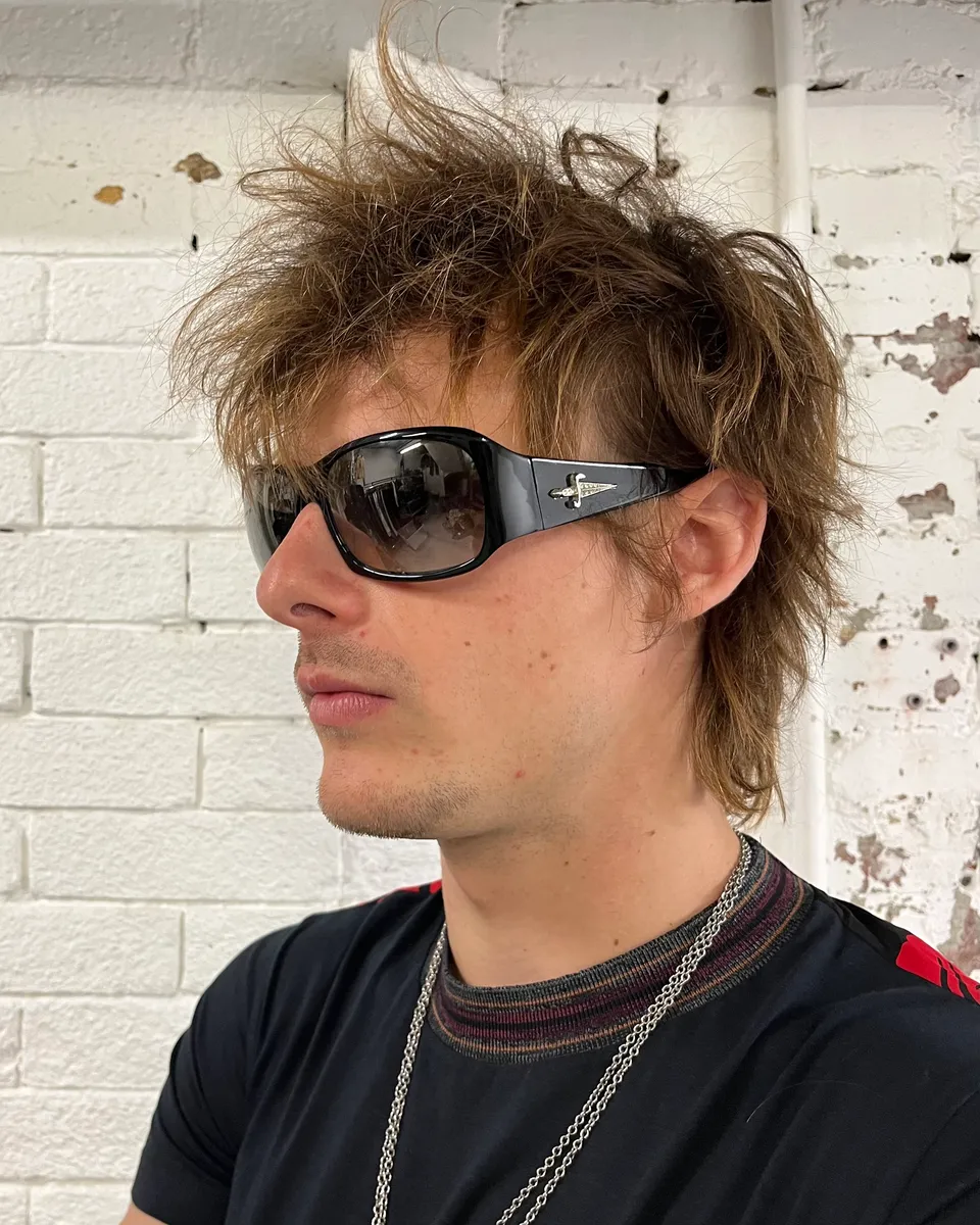 Cesare Paciotti Black Acetate Dagger Sunglasses - Image 3