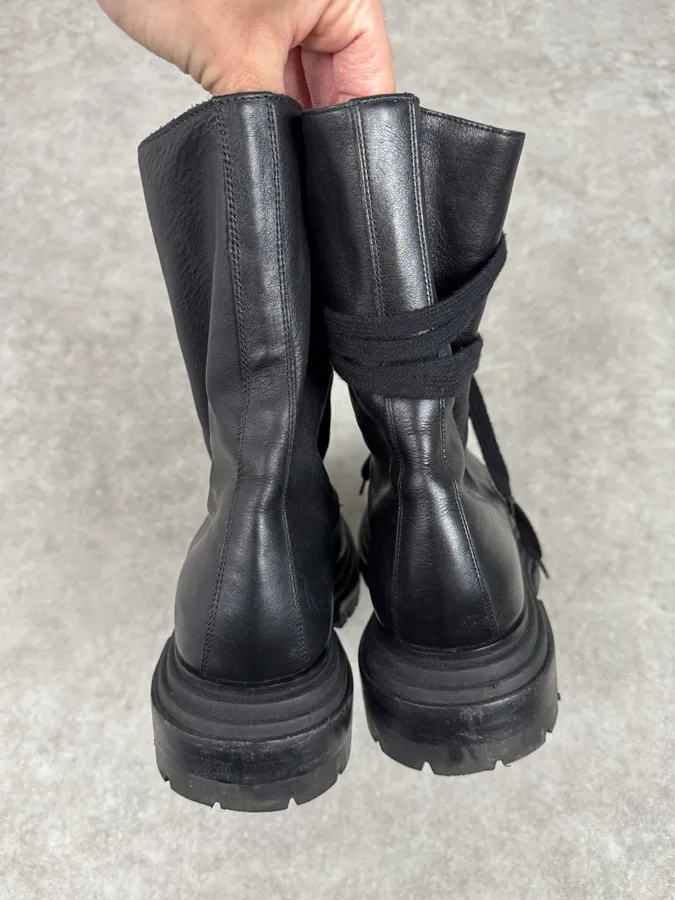 Cesare Paciotti Black Combat Leather High Boots - Image 6