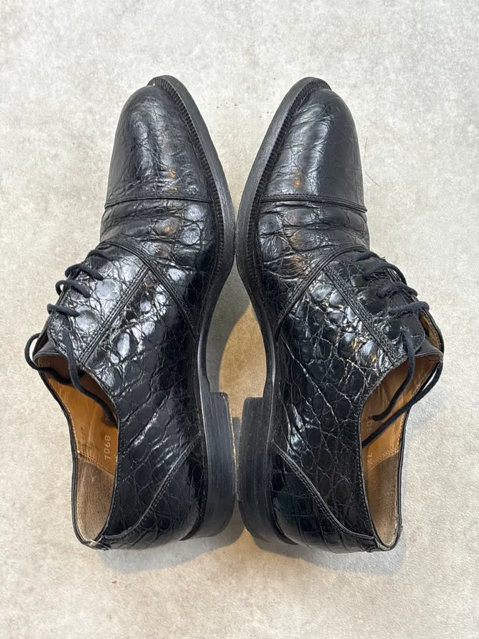 Cesare Paciotti Black Crocodile Leather Oxford Shoes - Image 5
