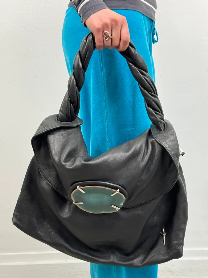 Cesare Paciotti Black Handle Leather Signature Bag - Image 3
