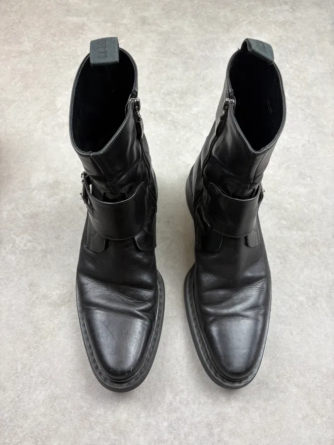 Cesare Paciotti Black Leather Buckle Ankle Boots - Image 2