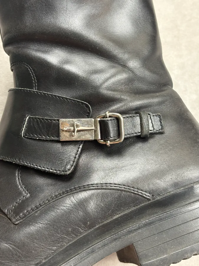 Cesare Paciotti Black Leather Buckle Ankle Boots - Image 7
