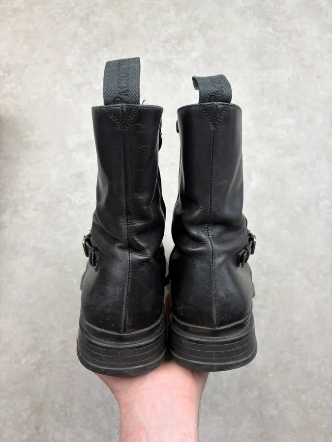 Cesare Paciotti Black Leather Buckle Ankle Boots - Image 8