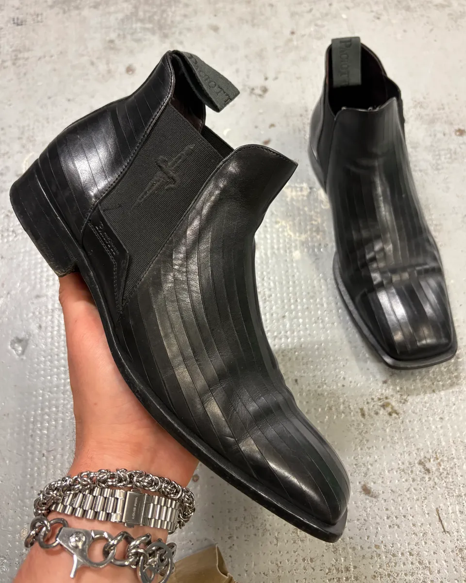 Cesare Paciotti Black Leather Chelsea Boots