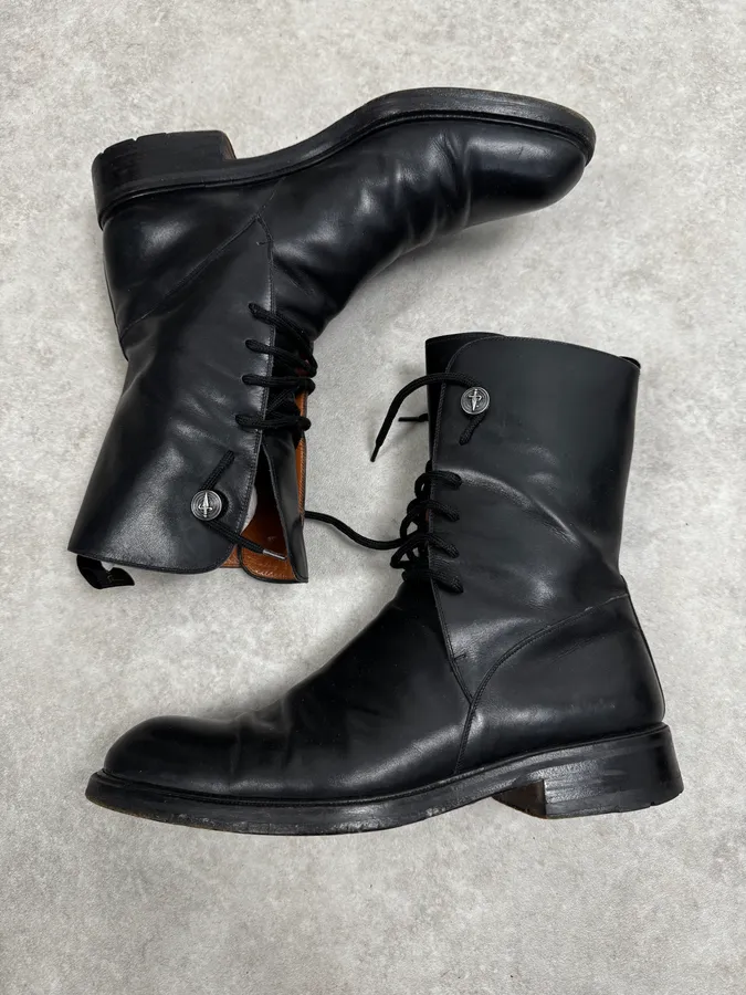 Cesare Paciotti Black Leather Lace-Up Boots Cognac - Image 3