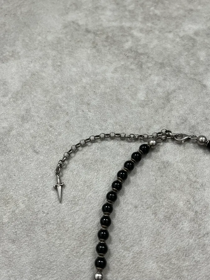 Cesare Paciotti Black Pearl Dagger Necklace - Image 5