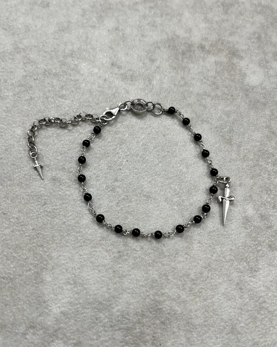 Cesare Paciotti Black Pearl Spike Charm Bracelet - Image 2