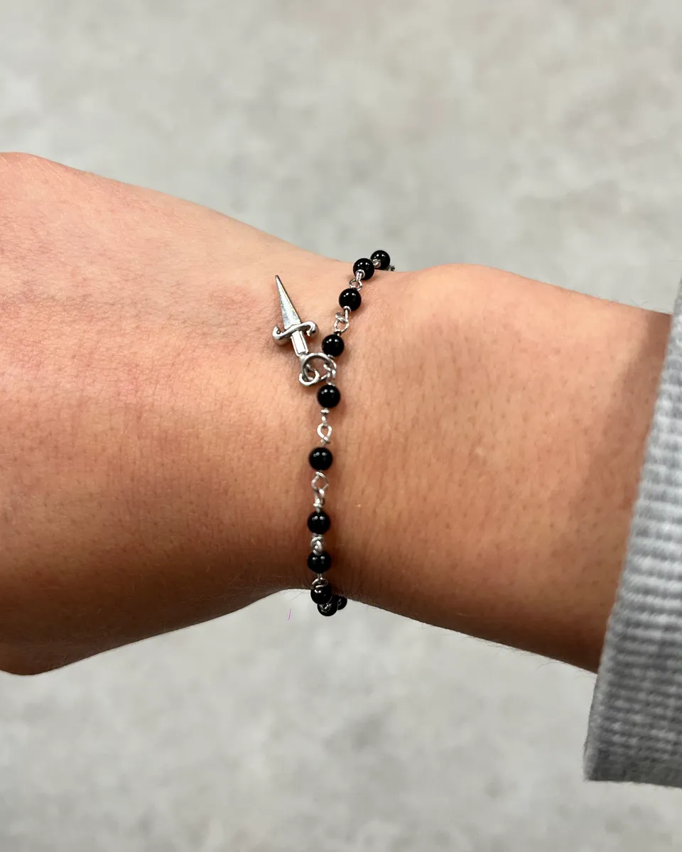 Cesare Paciotti Black Pearl Spike Charm Bracelet - Image 3