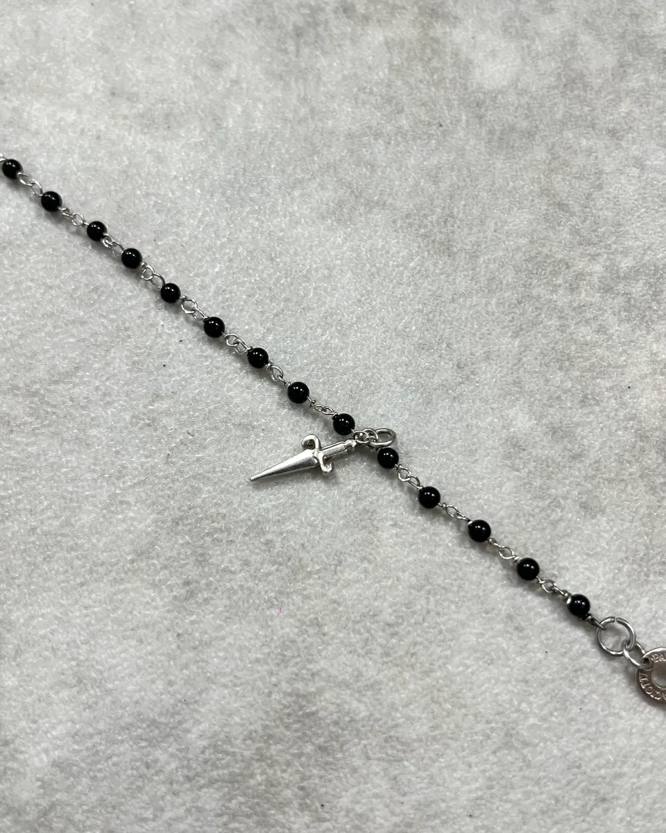 Cesare Paciotti Black Pearl Spike Charm Bracelet - Image 6