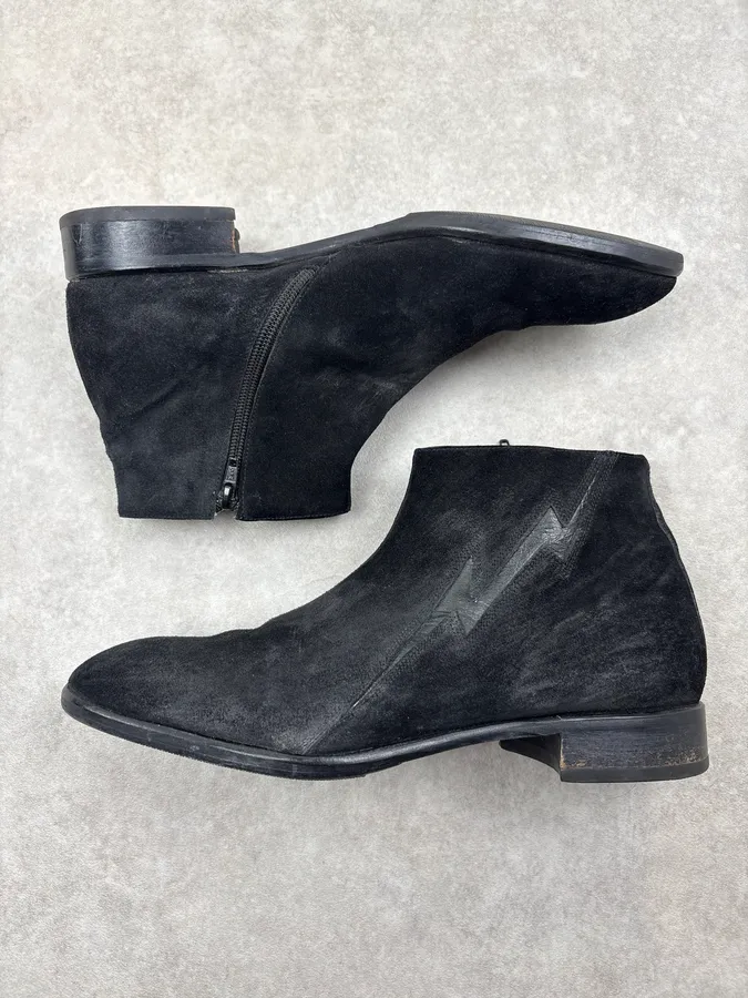 Cesare Paciotti Black Suede Chelsea Leather Boots - Image 4