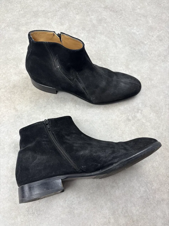 Cesare Paciotti Black Suede Chelsea Leather Boots - Image 5